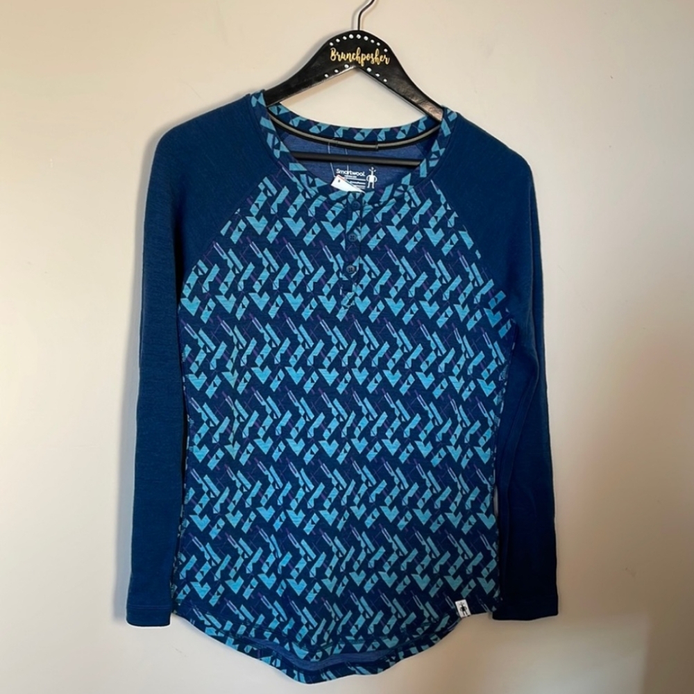 Smartwool 250 Long Sleeve Thermal Baselayer Henley 100% Merino Wool